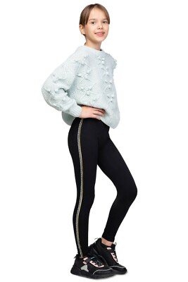 Mädchen lässige gestreifte Leggings Kinder dehnbar bequeme Hose weiche Hose FS0059