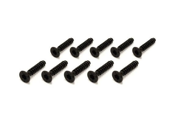 KYOSHO FLAT HEAD COUNTERSUNK SCREWS (HEX), M2.6 X 12mm (10) HARD, 1-S32612TPH