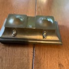 Arts And Crafts brass double inkwell Pen holder Bradley And Hubbard — photo 1