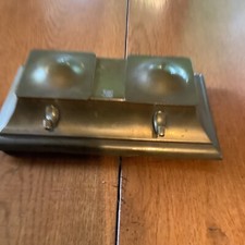 Porte-stylo double encrier en laiton Arts et Métiers Bradley et Hubbard