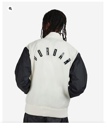 Jordan Flight Jacket Mens Large MVP FB7032-133 Black Off White New