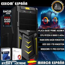 Ordenador Gaming Pc Sobremesa Ryzen 9 9900X 64GB DDR5 SSD 1TB Windows 11