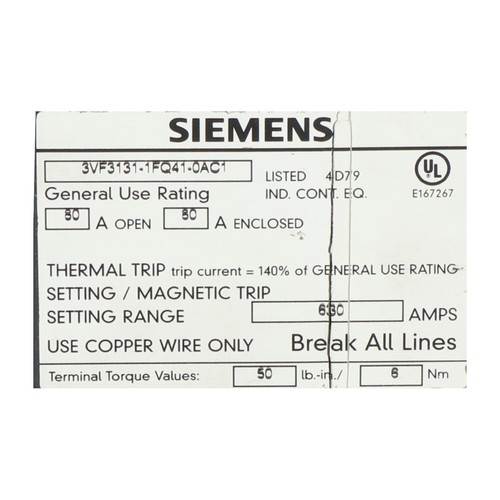 Interruptor Siemens 3VF3131-1FQ41-0AC1 3 polos usado UMP - Imagen 2 de 9