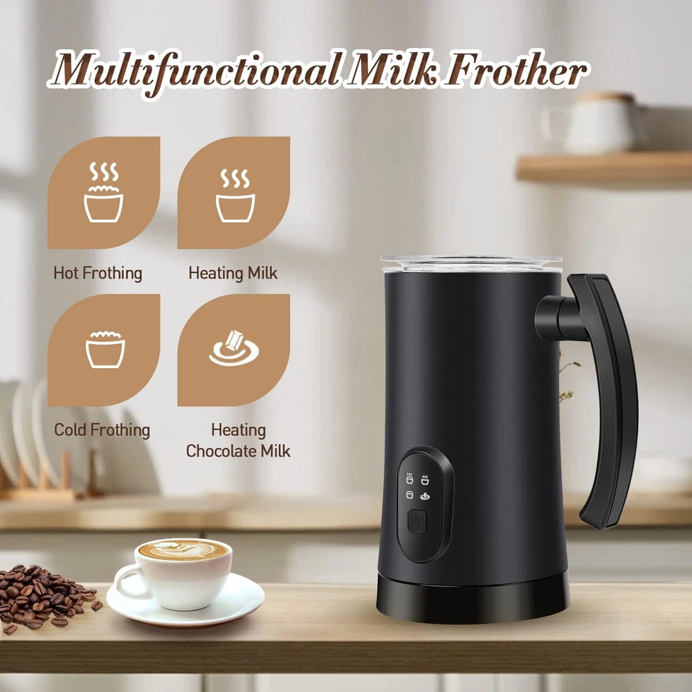 Milk Frother 4-In-1 Automatic Hot and Cold Foam Maker Milk Warmer Electric Milk