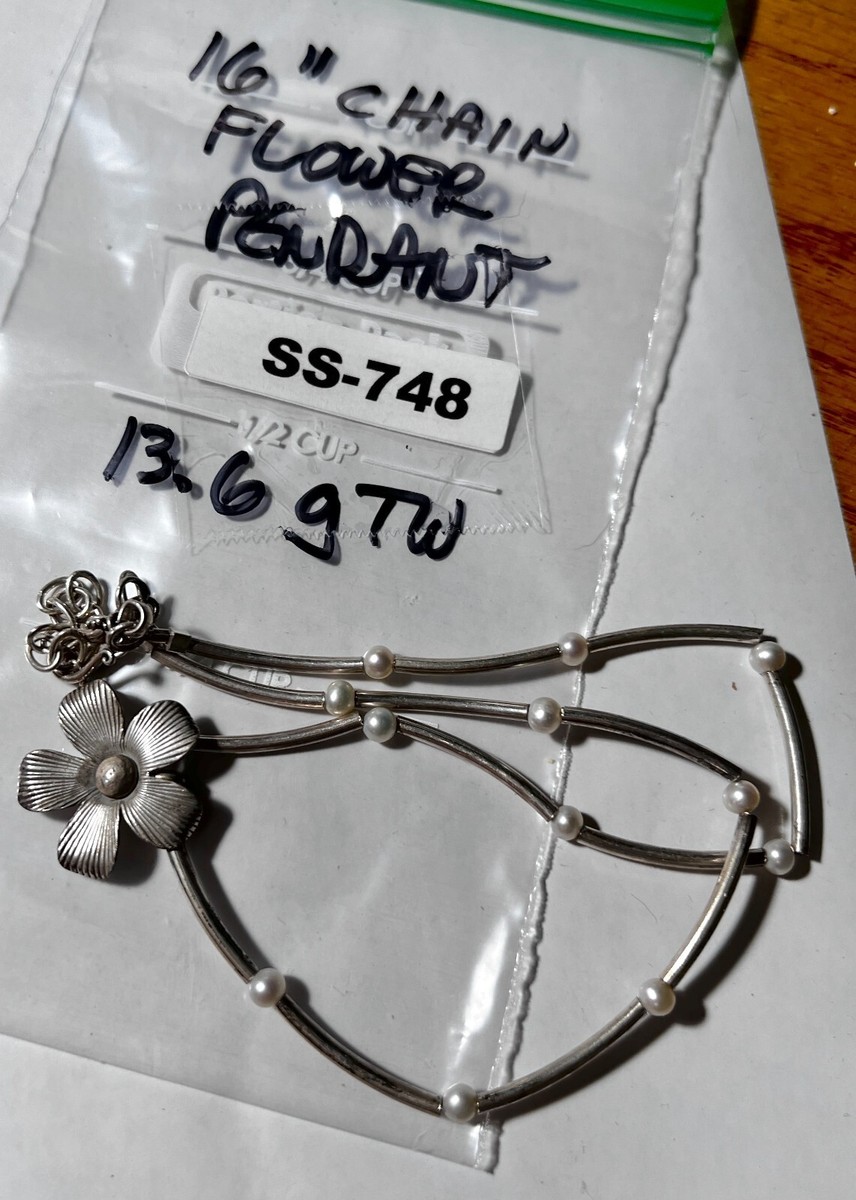 STERLING SILVER SPECIAL: Vintage Stereo Textured Flower