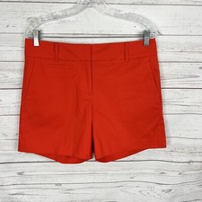 Ann Taylor Womens Devin Fit Chino Shorts Size 6 Orange Cotton Blend