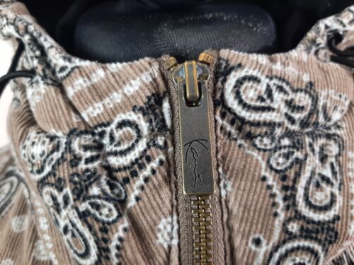 Karl Kani Paisley Jacket Men's Size XS Corduroy Brown Cotton Puffer Coat Floral - Picture 4 of 18