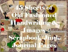 Old Handwriting 45 Pg printable DIGITAL Art download Junk Journal Ephemera Kit