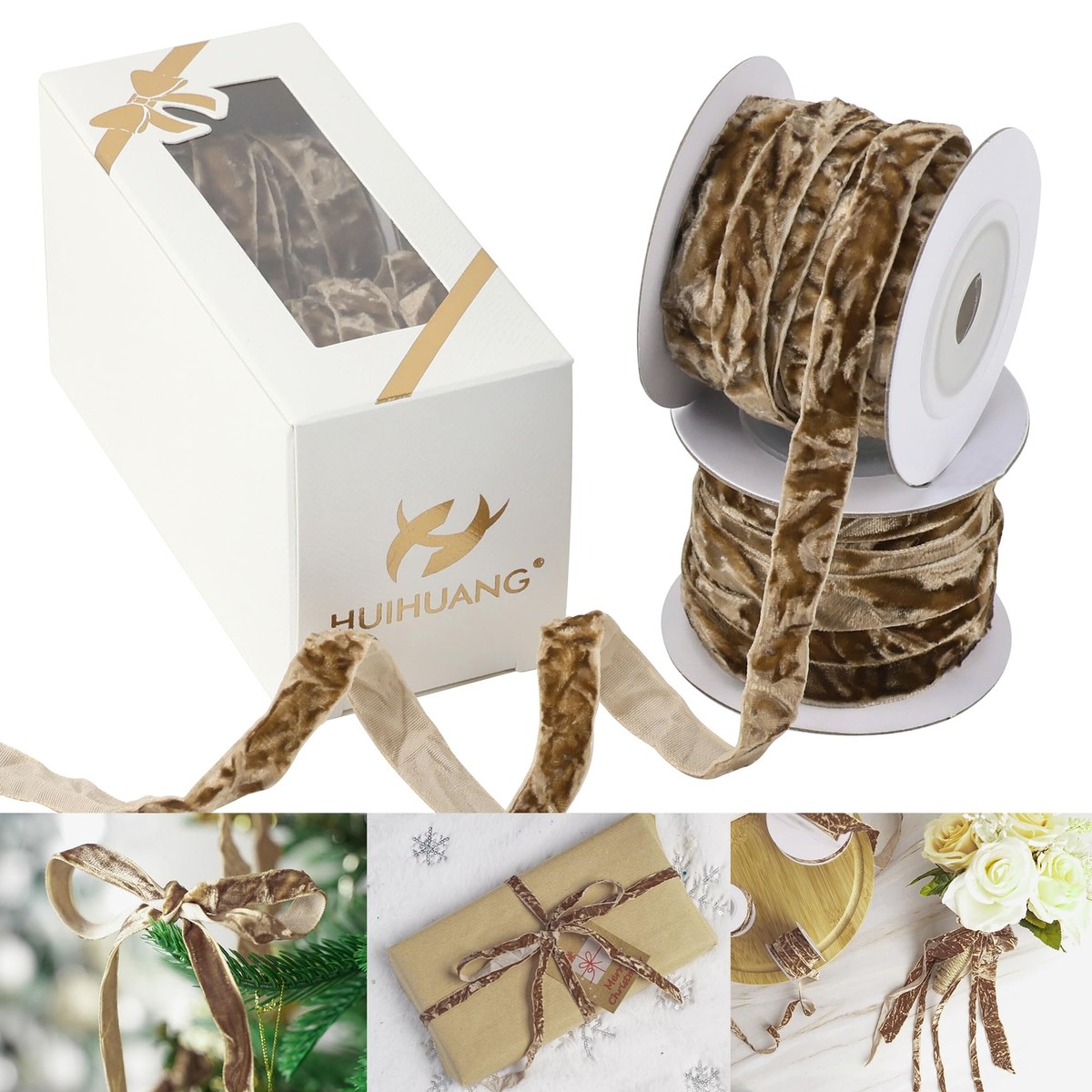 Velvet Ribbon Brown 3/8