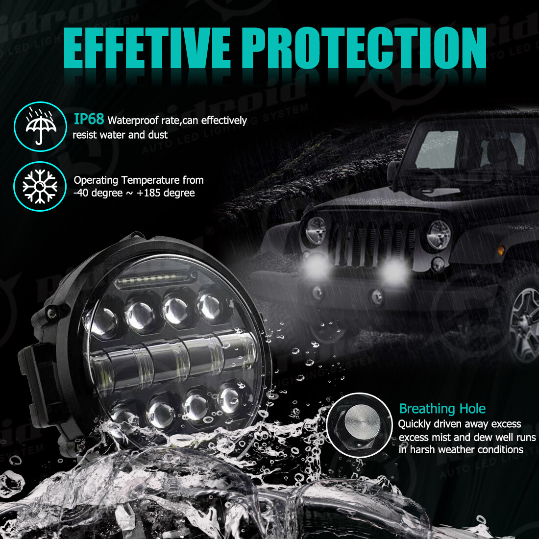 2x 3" 40W Spot LED Work Lights – Round, Clear Lens, For Offroad Truck ATV SUV – Aaiwa