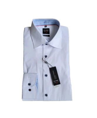 Olymp Level 5 Body Fit Long Sleeve Business Shirt Size S/38/15''  White RRP £69 
