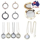 Crystal Living Memory Round Glass Floating Jewelry Locket Pendant Necklace