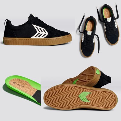 Cariuma Catiba Pro Skate - Suede Black/Ivory Gum Sole Sneaker - US W9 / M7.5