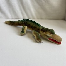 14 Long Vintage Green Mohair Steiff Alligator Crocodile 1960 s Plush With Tag