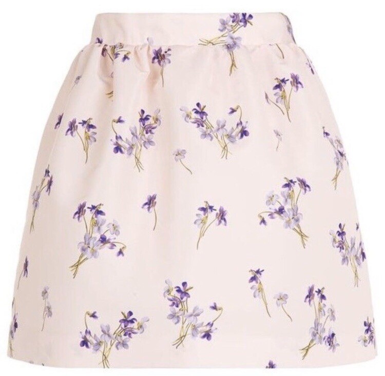 RED VALENTINO★素敵 Pleated llic floral-print mini skirt Shop the Alexi Mini Skirt Floral And Vine Print Red