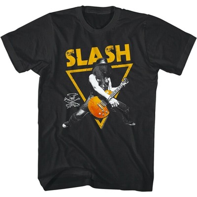 Slash Shirt Signature Gold Guitar Playing Men's Graphic Tee 80s Band