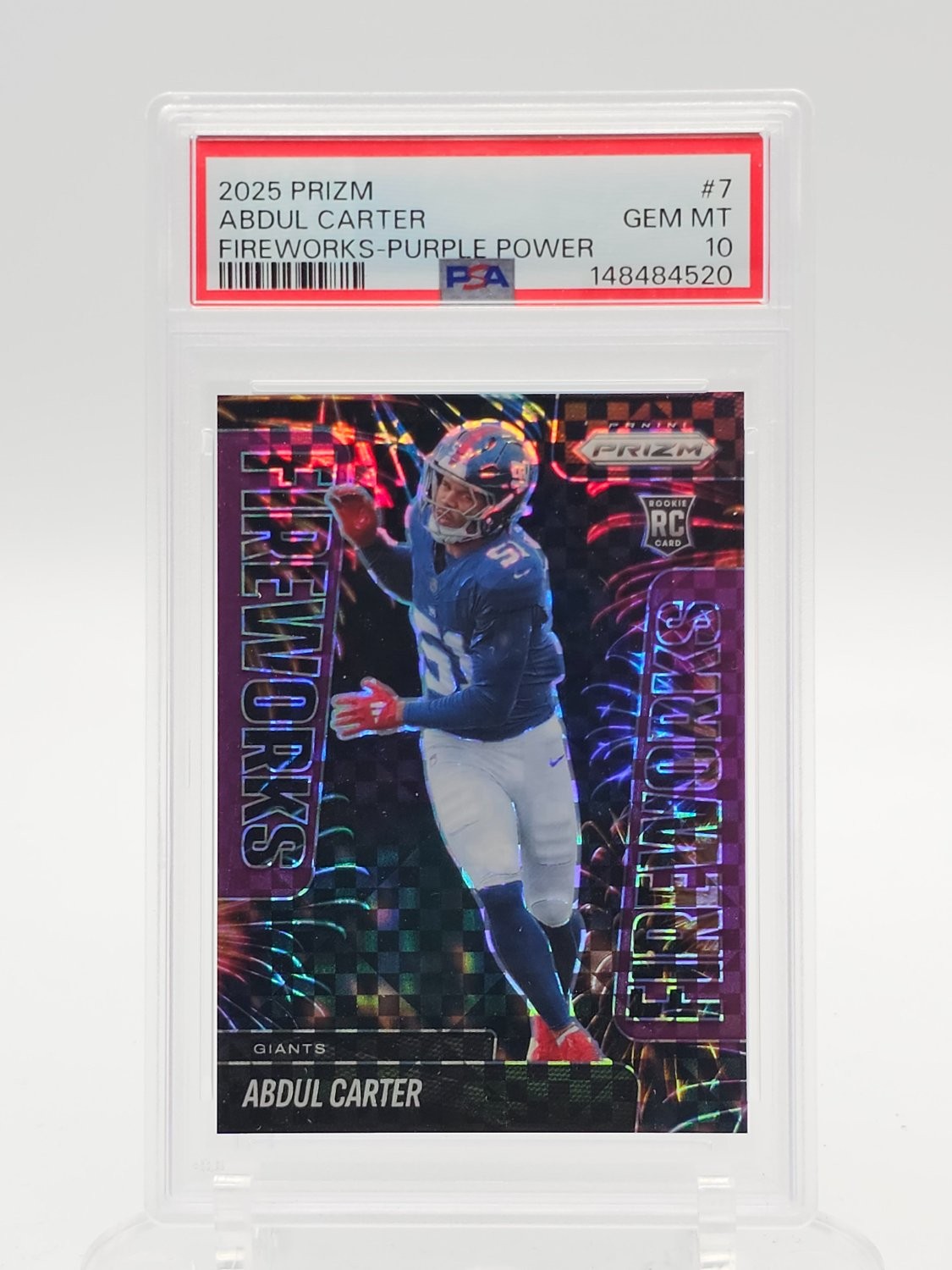 Abdul Carter Panini Prizm Fireworks #7 Purple Power