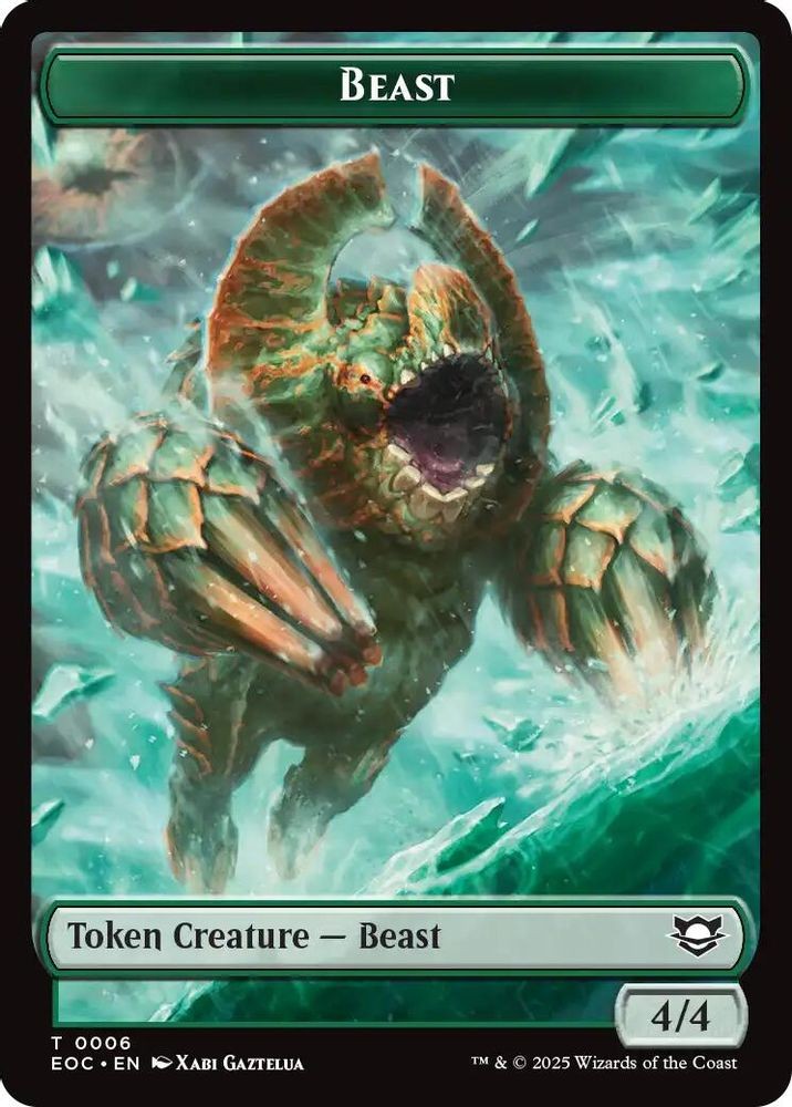 2025 MTG EOC Beast (0006) // Pest Double-Sided Token (#6 // 9, Token, Near Mint)