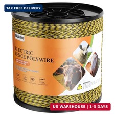 Electric Fence Wire, 3500ft 1067m, Polywire for Portable Livestock Fencing, 6 St