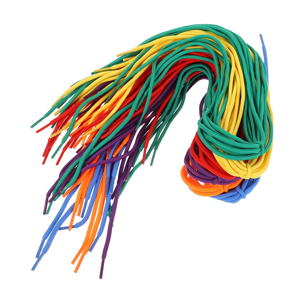 APL 60 Pezzi Sneakers Rotonde per Bambini Colorate Corda di Perline Lacci Filettati per