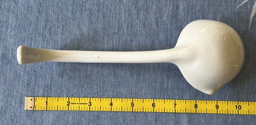 White Ceramic 10” Soup Ladle, No Makers Mark - Picture 3 of 7