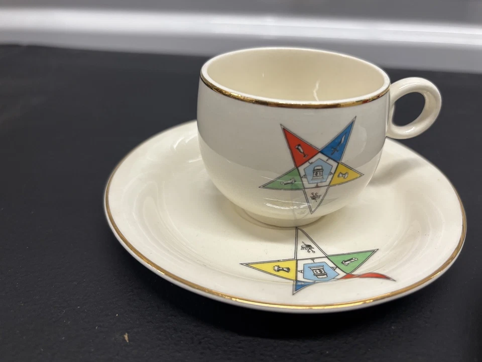 Eastern Star Vintage China Tea Cup & Saucer Set OES Masonic USA - Image 4 of 4