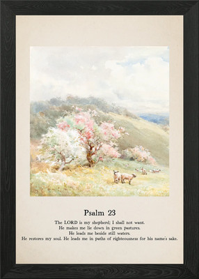 Psalm 23 gerahmtes Wandbild Poster Leinwanddruck Bild