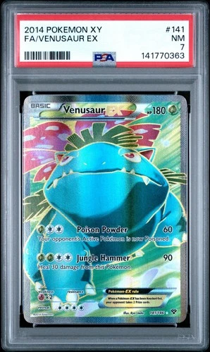 Pokemon PSA 7 Venusaur ex Full Art Holo 141/146 XY Base Set NEAR MINT