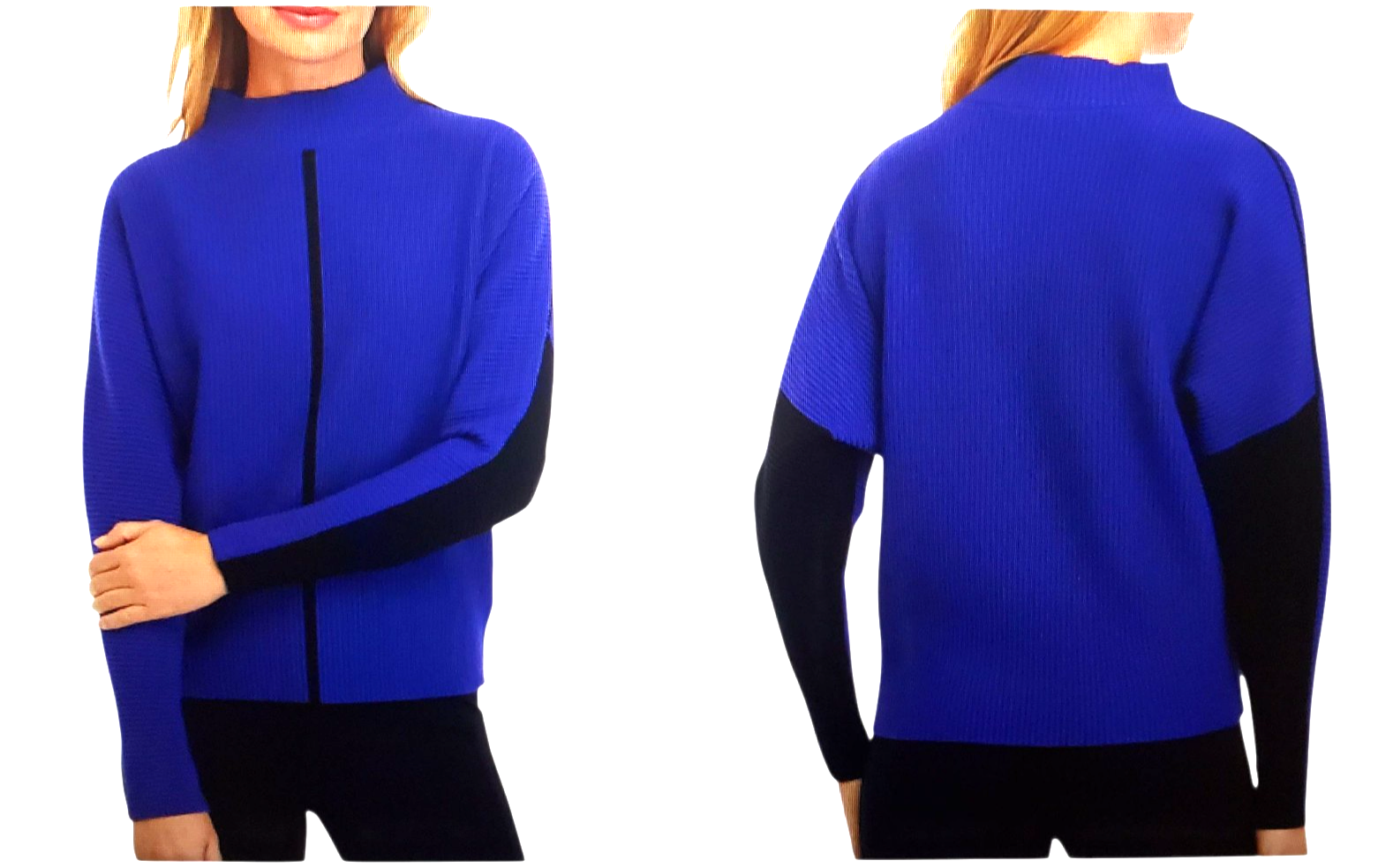 ANTROPOLOGIE Women's Turtleneck Knit Top XL Blue Long Sleeve Pullover Blouse