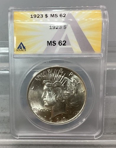 1923 Peace Silver Dollar - ANACS - MS 62