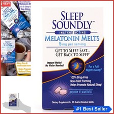 Sleeping Aid Melatonin 5 mg Berry Fast Acting Melts for Adults 60 Count