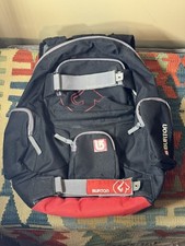 BURTON Snowboard Skateboard Strap Backpack School Travel Bag Black Red Grey