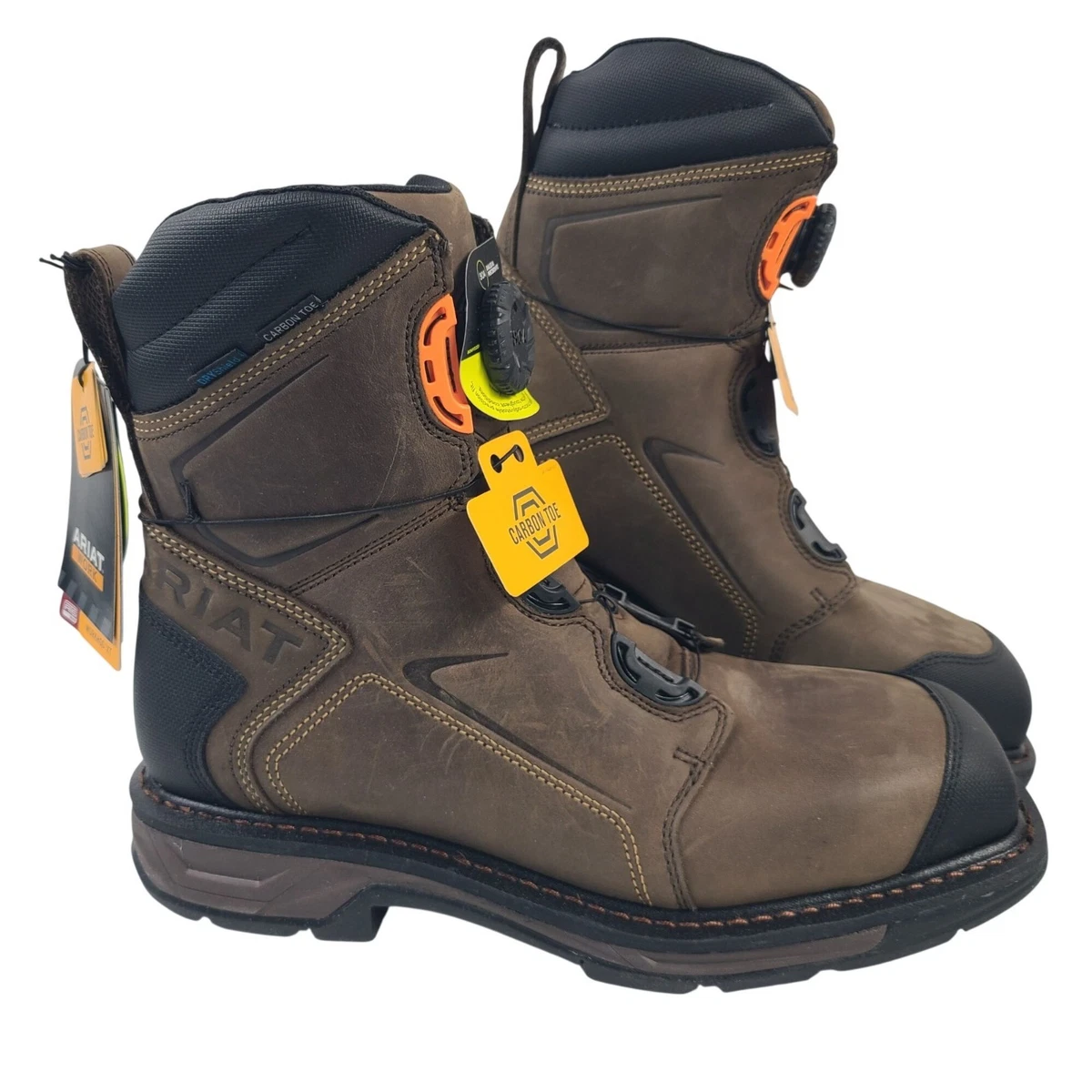 NIB Ariat Men’s 11.5D WorkHog Roper Toe Soft Toe Work Boots 10001188 Aged Bark Men main image 4