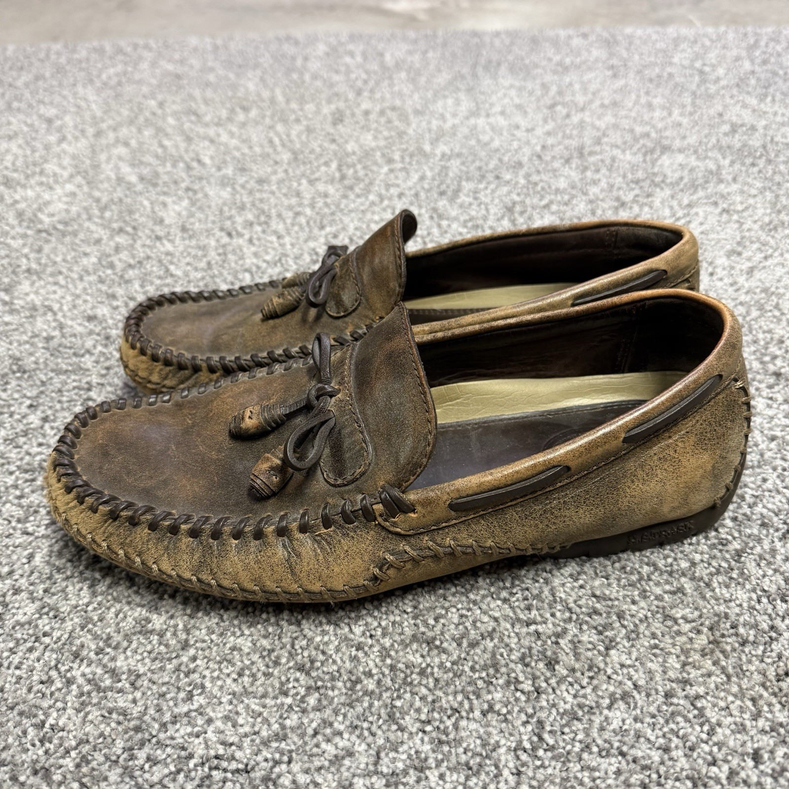 SAOLA H.S. Mocassini Trask Lone Buffalo II da uomo taglia 9 5 M Bozeman in pelle marrone