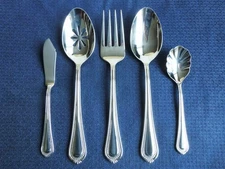 New Mikasa REGENT BEAD 5pc Hostess Set 18/10 Stainless Serving Flatware