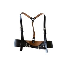 Black vegan leather womens harness adjustable buckles emo goth witchy punk dom