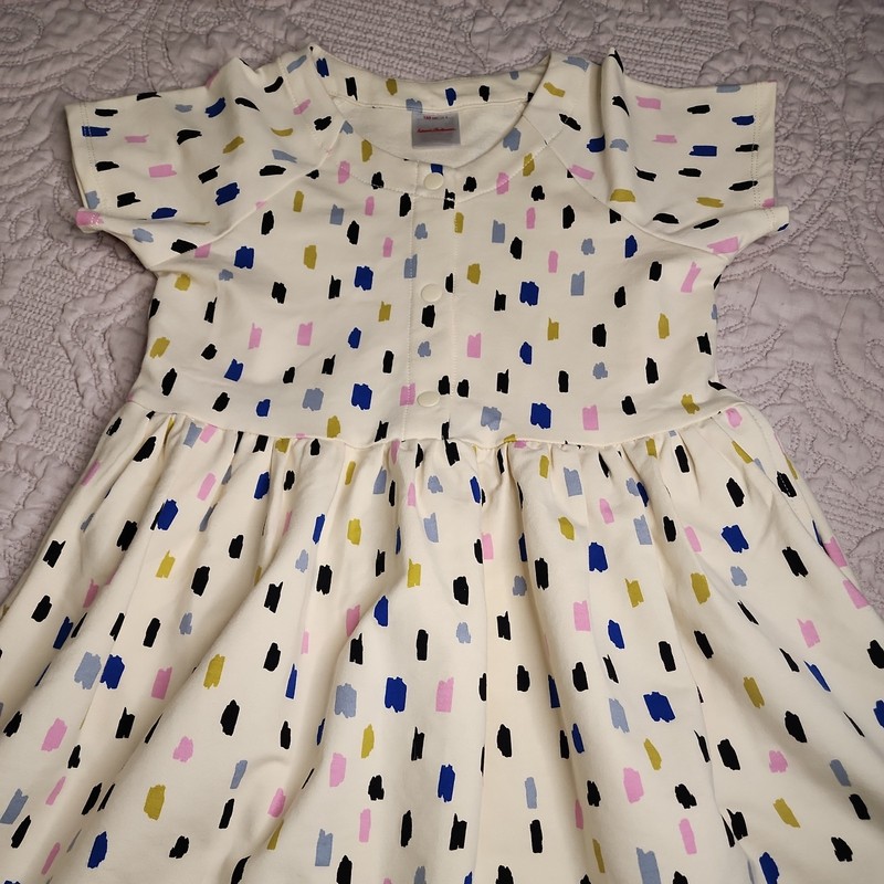 Hanna Andersson Girls Confetti Knit Dress Size 8 Pockets Organic Cotton NWOT 