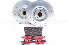 FOR BENTLEY CONTINENTAL FLYING SPUR DRILLED FRONT BRAKE DISCS PADS 405mm
