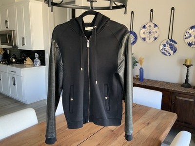 Rare Versace Couture Genuine Leather & Fabric Bomber Jacket