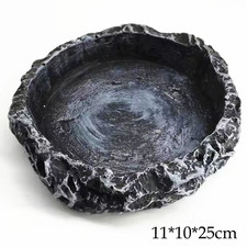 Safe and Durable Imitation Stone Bowl for Feeding Reptile Pets Ideal for Bearded