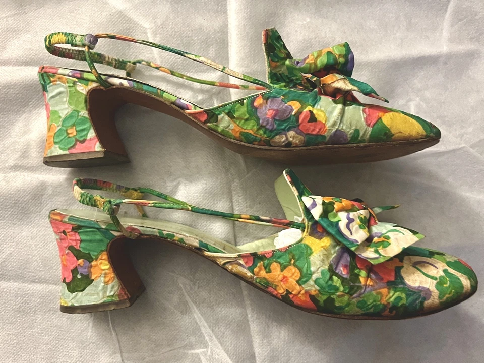 Zapatos Schiaparelli ULTRA RAROS 8-8.5, Vintage Años 50-60 Coloridos, Diseñador Nueva York Foto 2 de 4
