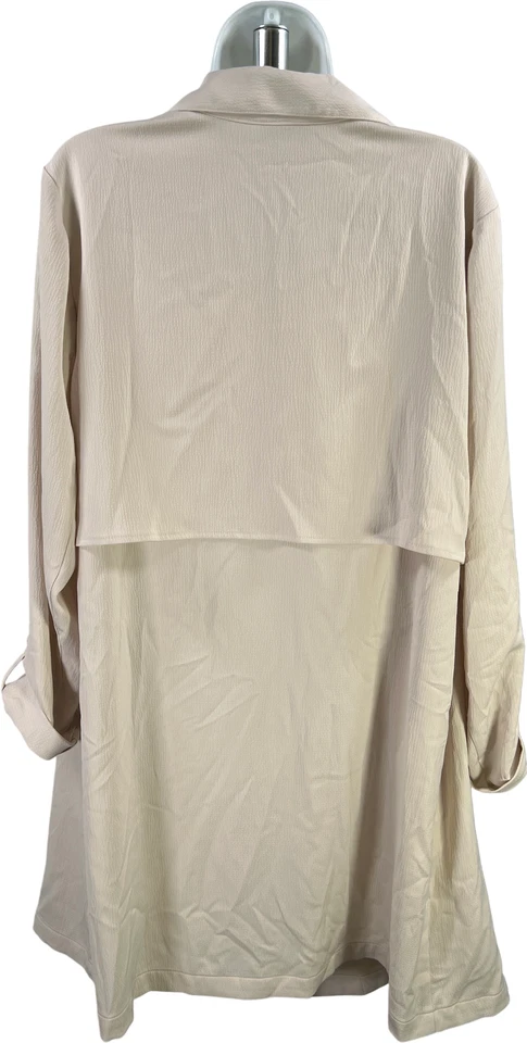 Chaqueta de trinchera J.Jill para mujer beige colección Wearever drapeada frontal - L Foto 2 de 4