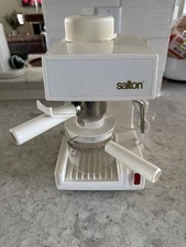 SALTON Cappuccino Expres Espresso Bar Original Box  White EX-17 4 Demi Cup VTG