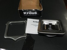 g1 Kraus GDA-1 Square -Stainless Steel Sink Strainer Drain Assembly 4.5" x 4.5"