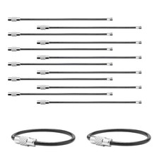 12 Pack 4" Key Ring Wire Keychain Cable Keyring Keychain Holder Clips Small L...