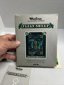 Vectrex CLEAN SWEEP Video Game Complete Box Manual Cartridge Overlay CIB Rare!
