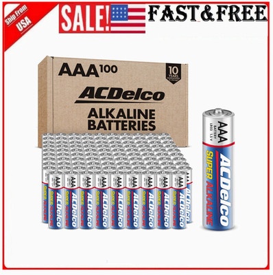 Pack of 100 1.5V, ACDelco Super Alkaline AAA Batteries, 100-Count, New