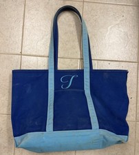 VTG LL Bean Boat & Tote Blue Teal USA Made 80s 90s Large Canvas Bag RARE