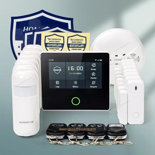 HOMSECUR Wireless WIFI 4G 2G SMS Autodial Burglar 4.3" Alarm System Touch Screen