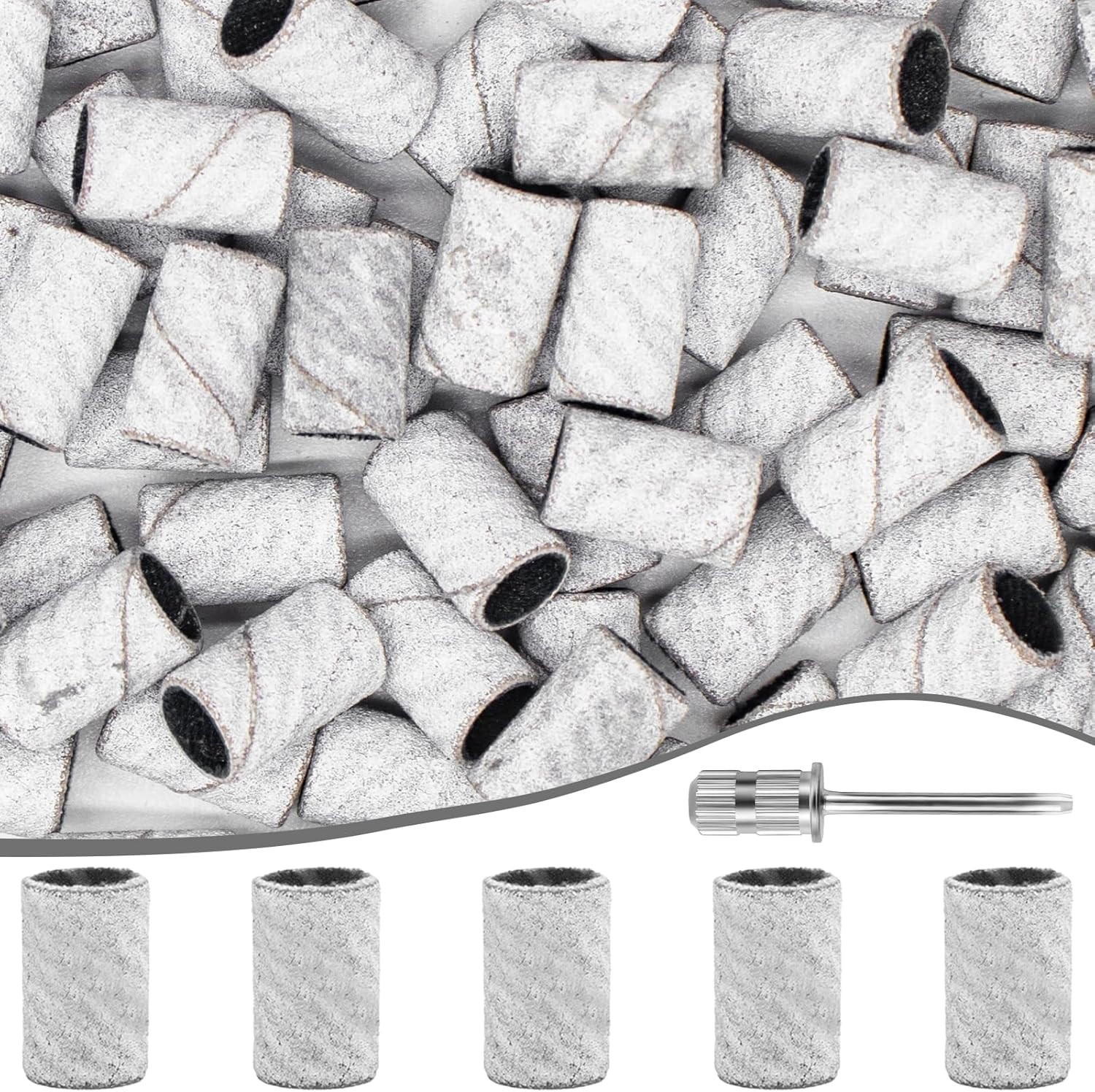 Zebra 240 Grit Sanding Bands for Nail Drill - 100 Pcs, Extra Fine Sanding Bands